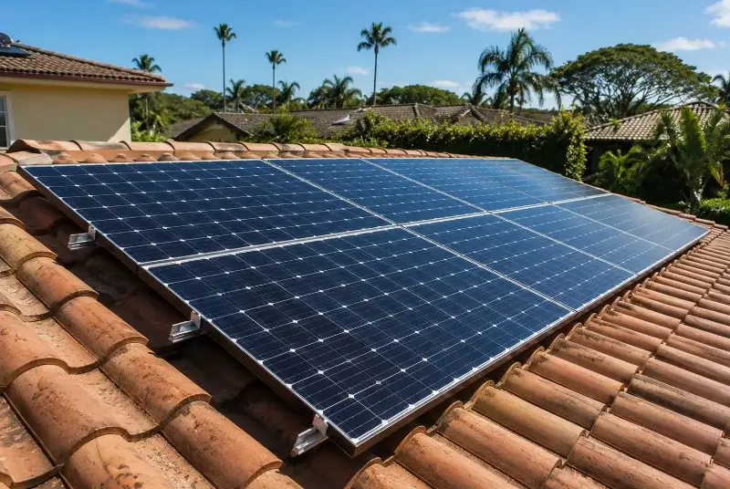 Installation de panneaux solaires à la Terrasse